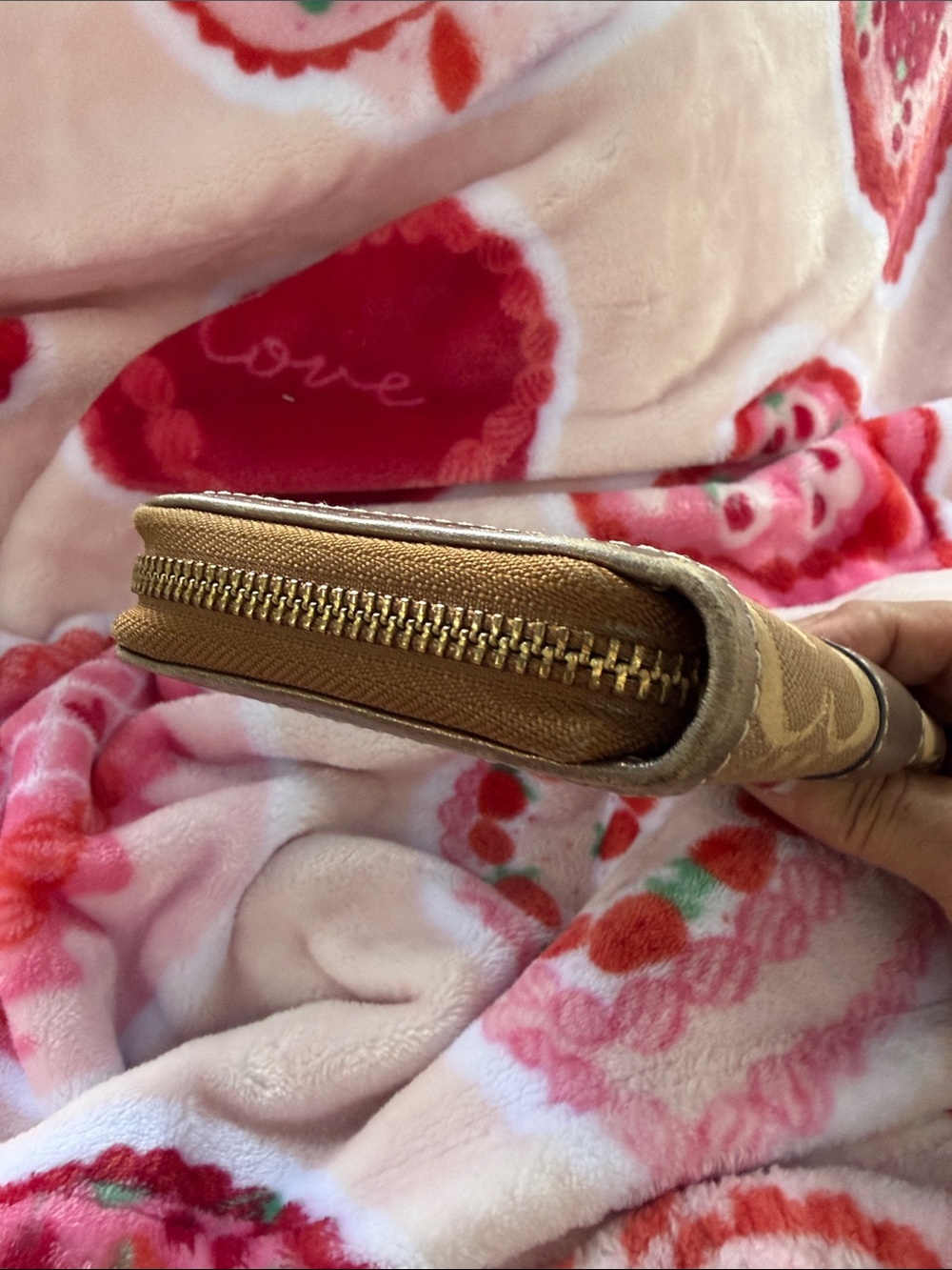Coach Brown Signature Zip Wallet - Picture 6 of 10